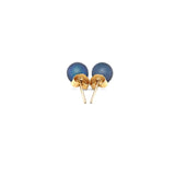 14k Yellow Gold Cultured Black Pearl Stud Earrings (6.0 mm) thumbnail 4