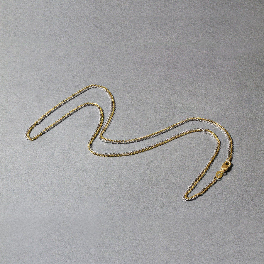 14k Two-Tone Double Strand Cable Pendant Chain 1.1mm