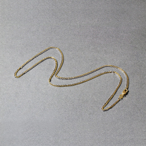 14k Two-Tone Double Strand Cable Pendant Chain 1.1mm
