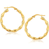14k Yellow Gold Hoop Earrings (1 1/8 inch) thumbnail 1