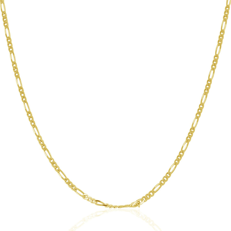 14k Yellow Gold Solid Figaro Chain 1.9mm