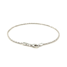 Load image into Gallery viewer, 14k White Gold Solid Diamond Cut Rope Bracelet 1.5mm