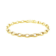 Load image into Gallery viewer, 4.6mm 14k Yellow Gold Oval Rolo Bracelet