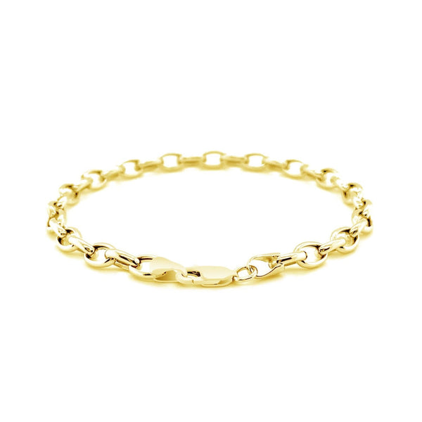 4.6mm 14k Yellow Gold Oval Rolo Bracelet