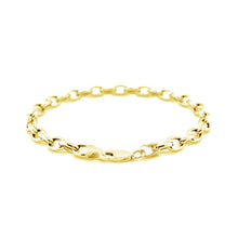 Load image into Gallery viewer, 4.6mm 14k Yellow Gold Oval Rolo Bracelet