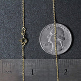 14k Yellow Gold Diamond Cut Cable Link Chain 1.1mm thumbnail 7