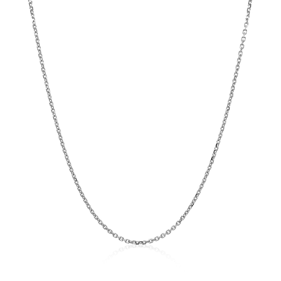 14k White Gold Diamond Cut Cable Link Chain 1.1mm