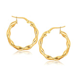 14k Yellow Gold Hoop Earrings (1 inch) thumbnail 1