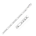 14K white gold Figaro chain with alternating long and short polished links