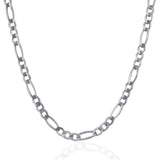 4.6mm 14k White Gold Solid Figaro Chain thumbnail 2