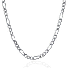 Load image into Gallery viewer, 4.6mm 14k White Gold Solid Figaro Chain