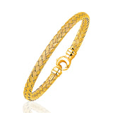 14K yellow gold woven fancy weave slip-on bangle, 5.0mm width thumbnail 1