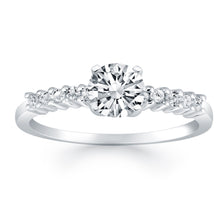 Load image into Gallery viewer, 14k White Gold Shared Prong Accent Diamond Engagement Ring