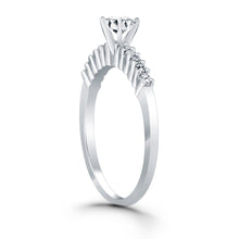 Load image into Gallery viewer, 14k White Gold Shared Prong Accent Diamond Engagement Ring