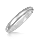 Sterling Silver Dome Style Bangle with Rhodium Plating thumbnail 1
