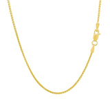 14k Yellow Gold Diamond Cut Round Wheat Chain 1.1mm thumbnail 3