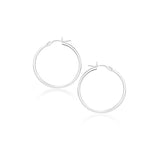 14k White Gold Polished Hoop Earrings (20 mm) thumbnail 2