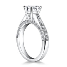 Load image into Gallery viewer, 14k White Gold Pave Diamond Cathedral Engagement Ring