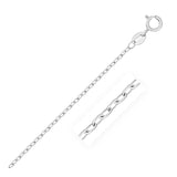 14k White Gold Faceted Cable Link Chain 1.3mm thumbnail 2