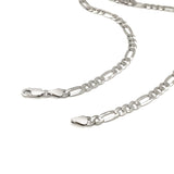 Rhodium Plated 5.5mm Sterling Silver Figaro Style Chain thumbnail 5
