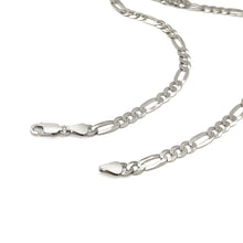 Load image into Gallery viewer, Rhodium Plated 5.5mm Sterling Silver Figaro Style Chain