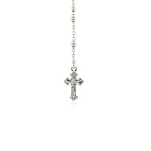 Load image into Gallery viewer, Fine Rosary Chain and Bead Necklace in Sterling Silver