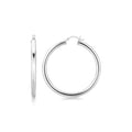 925 sterling silver rhodium plated 40mm polished thick hoop earrings