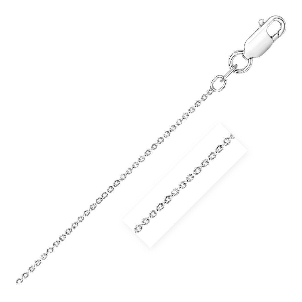 Sterling Silver Rhodium Plated Round Cable Chain 2.1 mm