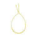 14K yellow gold adjustable paperclip chain bracelet