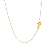 14k Yellow Gold Singapore Chain 0.6mm thumbnail 4