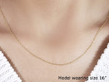 14k Yellow Gold Singapore Chain 0.6mm thumbnail 5