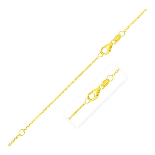 14K yellow gold cable chain with diamond-cut link finish (0.8mm)