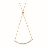 14k Yellow Gold Chain Bar Lariat Style Bracelet thumbnail 2