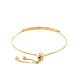 14k Yellow Gold Chain Bar Lariat Style Bracelet thumbnail 5