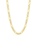 14K yellow gold Figaro chain with pave detailing on wider links