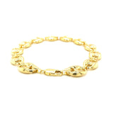 11.0mm 14k Yellow Gold Puffed Mariner Link Bracelet thumbnail 4