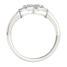 Load image into Gallery viewer, 14k White Gold Two Stone Diamond Halo Ring (3/4 cttw)