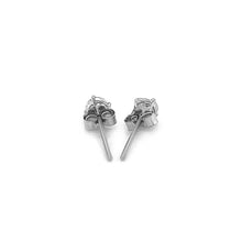 Load image into Gallery viewer, 14k White Gold 3mm Faceted White Cubic Zirconia Stud Earrings