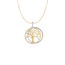 Load image into Gallery viewer, Two Layer Tree Pendant in 14k Two Tone Gold