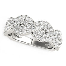 Load image into Gallery viewer, Diamond Studded Interlocking Waves Ring in 14k White Gold (5/8 cttw)