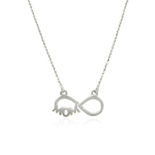 Load image into Gallery viewer, Sterling Silver Two Toned Mom Necklace with Cubic Zirconias