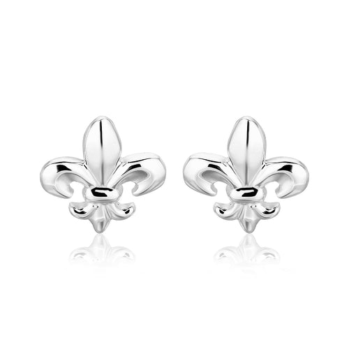 Sterling Silver Fluer De Lis Earrings