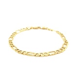 4.6mm 10k Yellow Gold Lite Figaro Bracelet thumbnail 3
