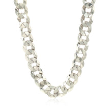 Load image into Gallery viewer, Rhodium Plated 9.5mm Sterling Silver Curb Style Chain