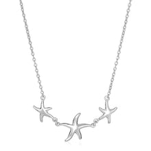 Load image into Gallery viewer, Sterling Silver Necklace with Three Starfish