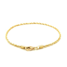 Load image into Gallery viewer, 2.0mm 10k Yellow Gold Solid Diamond Cut Rope Bracelet