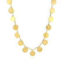 Load image into Gallery viewer, Choker Necklace with Polished Discs in 14k Yellow Gold