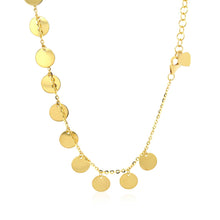 Load image into Gallery viewer, Choker Necklace with Polished Discs in 14k Yellow Gold