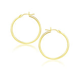 10k Yellow Gold Polished Hoop Earrings (25 mm) thumbnail 2