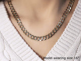 8.2 mm 14k Two Tone Gold Pave Curb Chain thumbnail 4